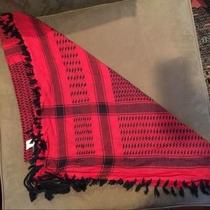 J. Crew Red and Navy Scarf